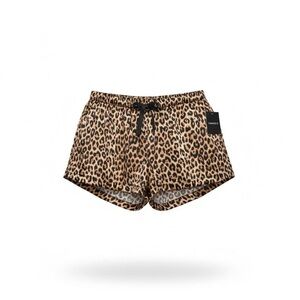 Forever 21 Leopard Print Silk Sleep Shorts - Tan & Black
